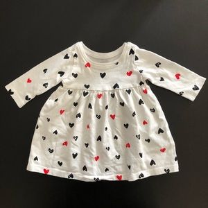 Old Navy LS Hearts Dress Size 0-3M